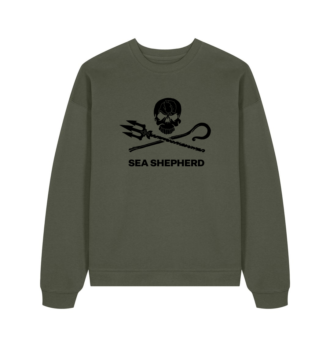 Khaki Printed Sweater Front